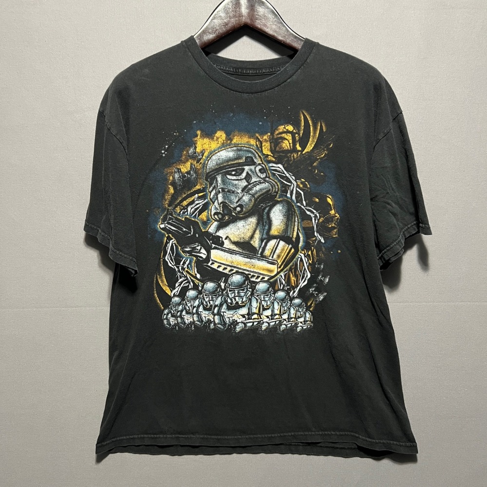 Star Wars Stormtrooper Boba Fett Graphic T-Shirt Mens XL Black Mad Engine 2013